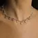 Colar Choker Pingentes Cristais Banhado a Ouro 18 k