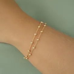 Pulseira Dupla Bolinhas