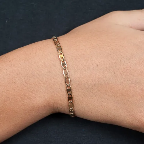 Pulseira Infantil Masculina Piastrine 2MM Banhado a Ouro 18 k