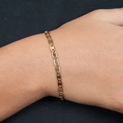 Pulseira Infantil Masculina Piastrine 2MM Banhado a Ouro 18 k