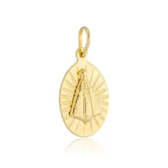 Pingente Oval Detalhado Nossa Senhora