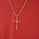 Pingente Crucifixo G aramado Banhado a Ouro 18 k