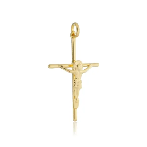 Pingente Crucifixo Jesus Banhado a Ouro 18k