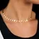 Colar Choker Corrente Corações Lisos Banhada a Ouro 18 k
