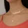Colar Choker Corrente Corações Lisos Banhada a Ouro 18 k