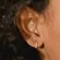 Argolinha Fina Articulada com Zircônias Tamanho P Banhado a Ouro 18 k