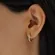 Argolinha Fina Articulada com Zircônias Tamanho G Banhado a Ouro 18 k