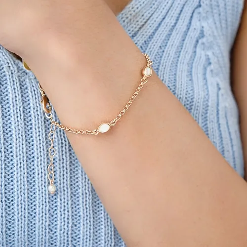 Pulseira Cristal Oval Pedra da Lua