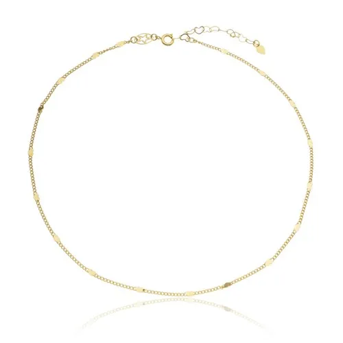 Colar Choker de Corrente com Mini Corações Banhado a Ouro 18k