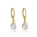 Argolinha Articulada com Pingnete Pedra Cristal Banhado a Ouro 18 k