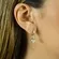 Argolinha Articulada com Pingnete Pedra Cristal Banhado a Ouro 18 k