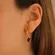 Argolinha Articulada com Pingnete Pedra Cristal Banhado a Ouro 18 k