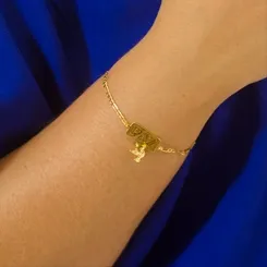 Pulseira Placa Vazada Paz