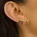 Brinco Earcuff  Colorido Baguete