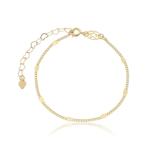 Pulseira Corrente Mini Corações Banahado a Ouro 18k