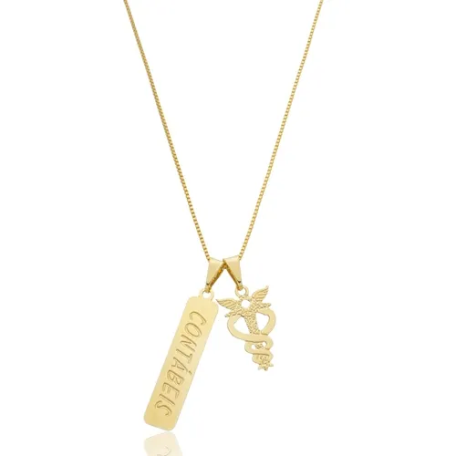 Colar Profissão Contabilidade Banhado a Ouro 18k