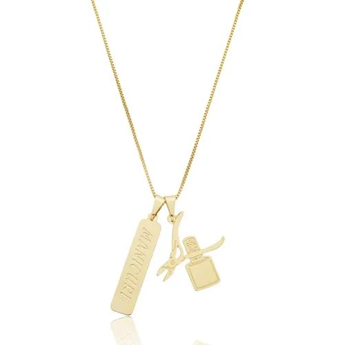 Colar Profissão Manicure Banhado a Ouro 18k