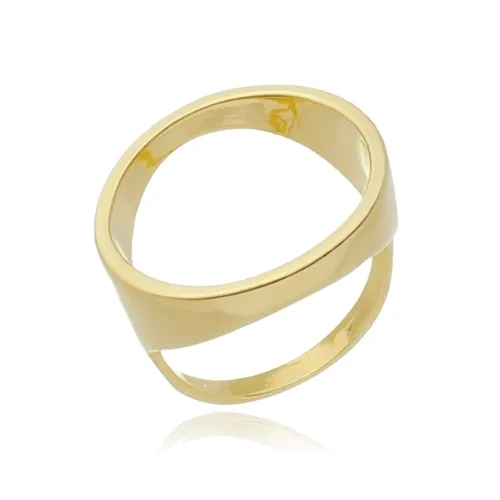 Anel Círculo Vazado  banhado a Ouro 18k
