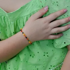 Pulseira Infantil Bolinhas Cristais Coloridos