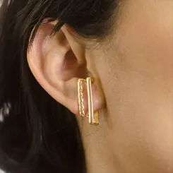 Brinco Earhook Quadrado Dois Aros