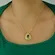 Colar Gota com Pedra Banhado a Ouro 18 k