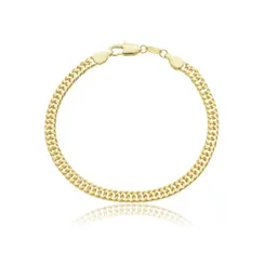 Pulseira Masculina Corrente Groumet Entrelaçada 4 MM  Banhada a Ouro 18 k