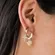 Argola Articulada Pingente Coração Zircônia Banhada a Ouro 18k