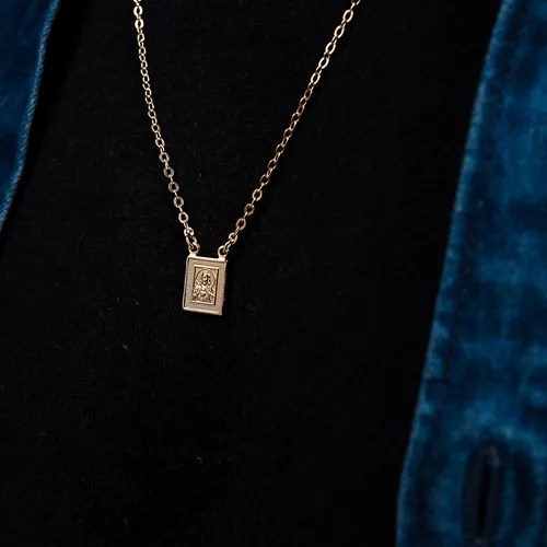 Escapulário Unissex O Senhor Te Abençoe e Te Guarde Banhado a Ouro 18 k
