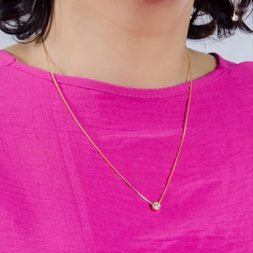 Colar Ponto de Luz 6 MM Banhado a Ouro 18 k