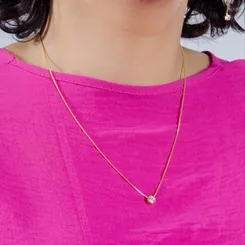 Colar Ponto de Luz 6 MM Banhado a Ouro 18 k
