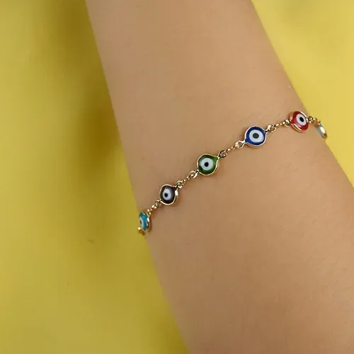 Pulseira Nove Olho Grego Colorido