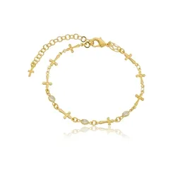Pulseira Cruzinhas e Ponto de Luz