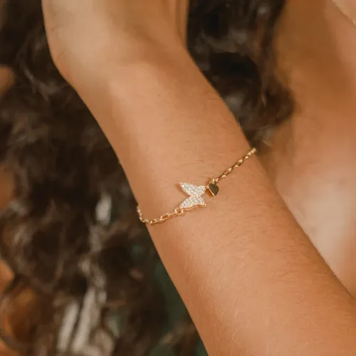 Pulseira Corrente Cartier e Borboleta