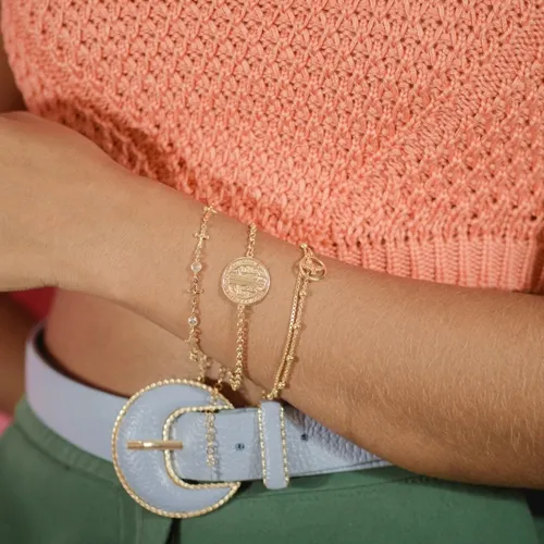 Pulseira Corrente Dupla Círculo Divino