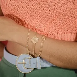 Pulseira Corrente Dupla Círculo Divino