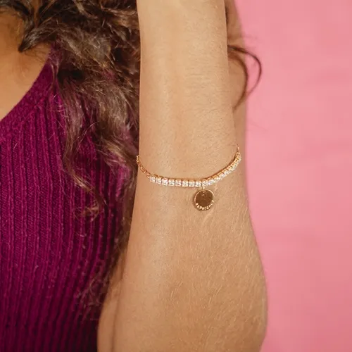 Pulseira Corrente Retangular e Riviera