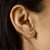 Brinco Earcuff  Zircônias e Coração