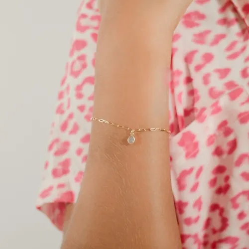 Pulseira Corrente Cartier e Ponto de Luz Gota