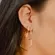 Brinco Argola Coração Liso Tamanho GG Banhado a Ouro 18k
