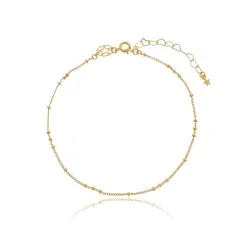 Tornozeleira Mini Bolinhas Banhada a Ouro 18k – Um Toque Sutil de Elegância