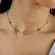 Colar Choker Olho Grego Colorido Banhado a Ouro 18 k