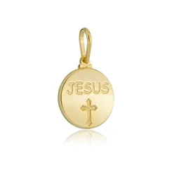 Pingente Redondo Escrita Jesus