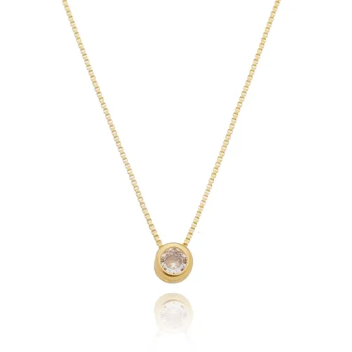 Colar Ponto de Luz 6 MM Banhado a Ouro 18k