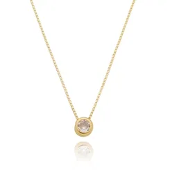 Colar Ponto de Luz 6 MM Banhado a Ouro 18k