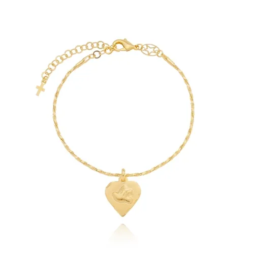 Pulseira Corrente Retorcida Coração Divino