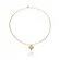 Colar Choker Corrente Elo Português Pingente Coração Banhado a Ouro 18 k