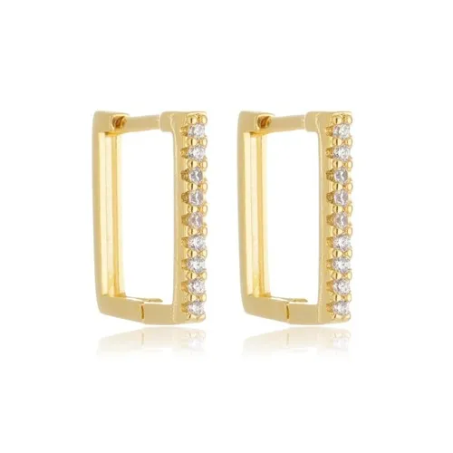 Argola Articulada Quadrada Zircônias P