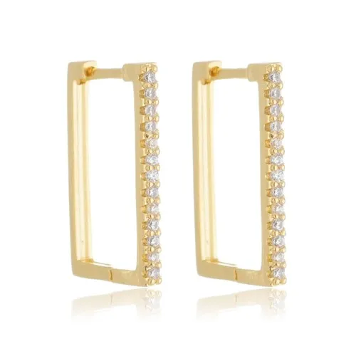 Argola Articulada Quadrada Zircônias G