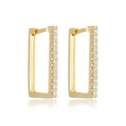 Argola Articulada Quadrada Zircônias M