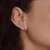 Brinco Earhook Oval Zircônia e Ponto de Luz